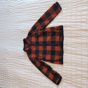 OshKosh Kids Fleece Plaid Jacket 6 Full Zip Thermal Layer Long Sleeve